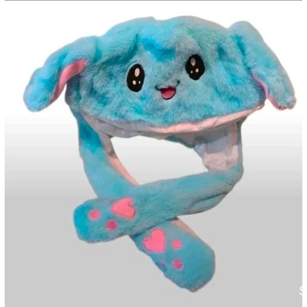 New! Children’s Blue Furry Flipeez Animal Hat Ears Move!